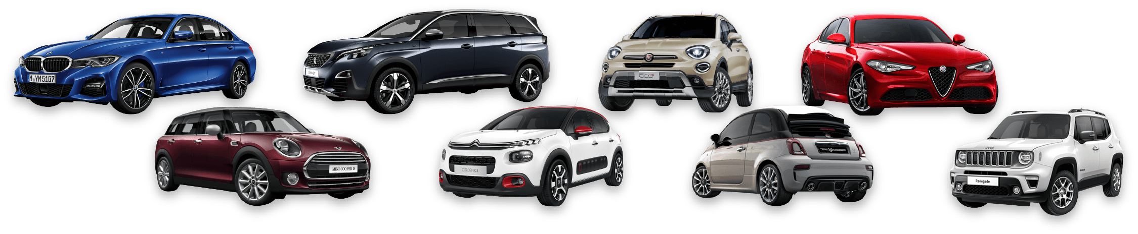 BMW・MINI・PEUGEOT・CITROEN・FIAT・ABARTH・JEEP・Alfa Romeo 8ブランド